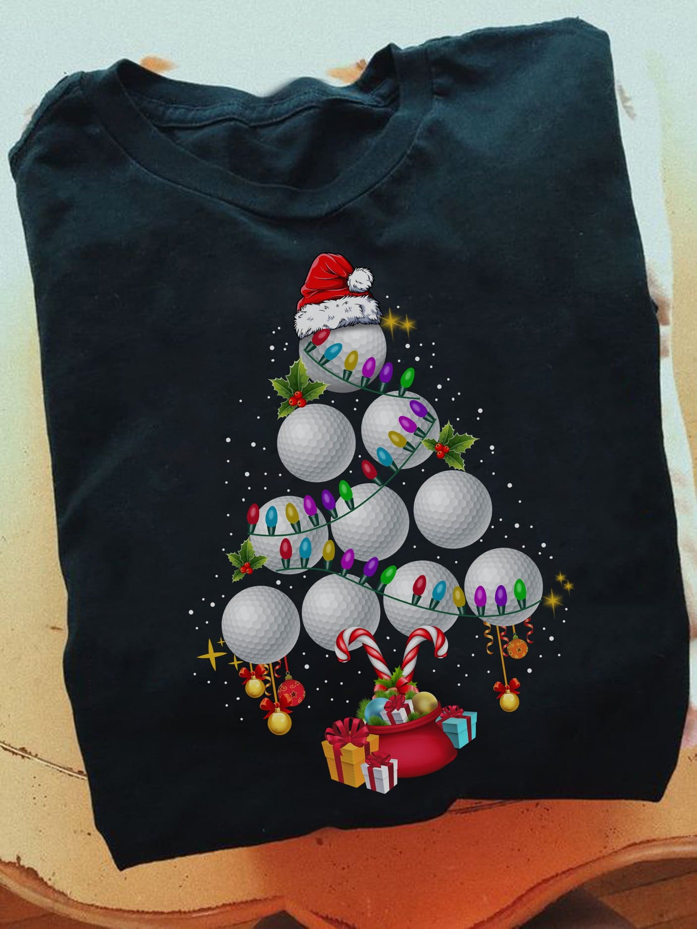 Golf Christmas tree - Christmas gift for golfer, Merry Christmas T-shirt