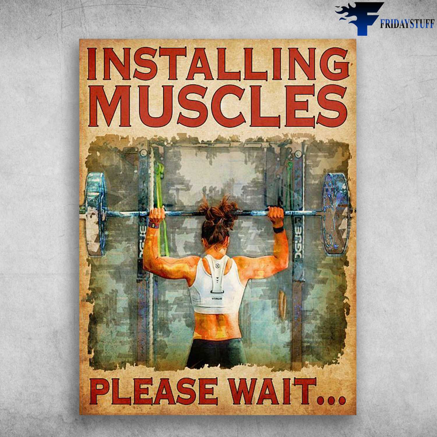 Gym Girl, Weightlifting Girl, Installing Muscles, Please Wait