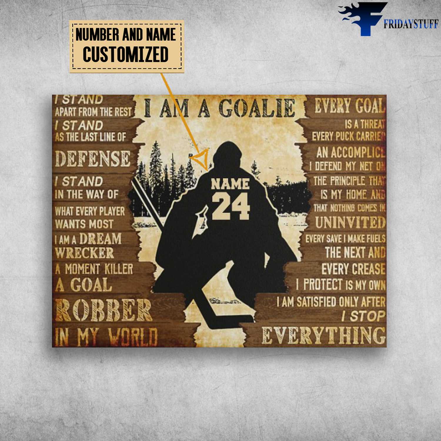 Hockey Player, Ice Hockey Lover, I Stand Apart From The Rest, I Stand As The Last Lie Of Defense, I Stand In The Way Of What Every Player, Every Goal Is A Threat