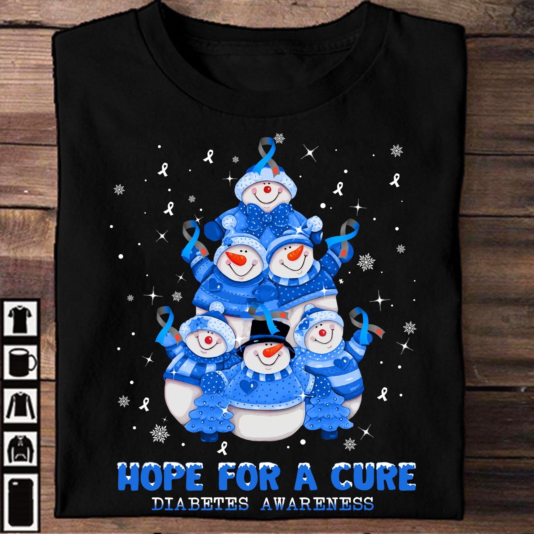 Hope for a cure - Diabetes awareness, Christmas cute snowman, Snowman diabetes