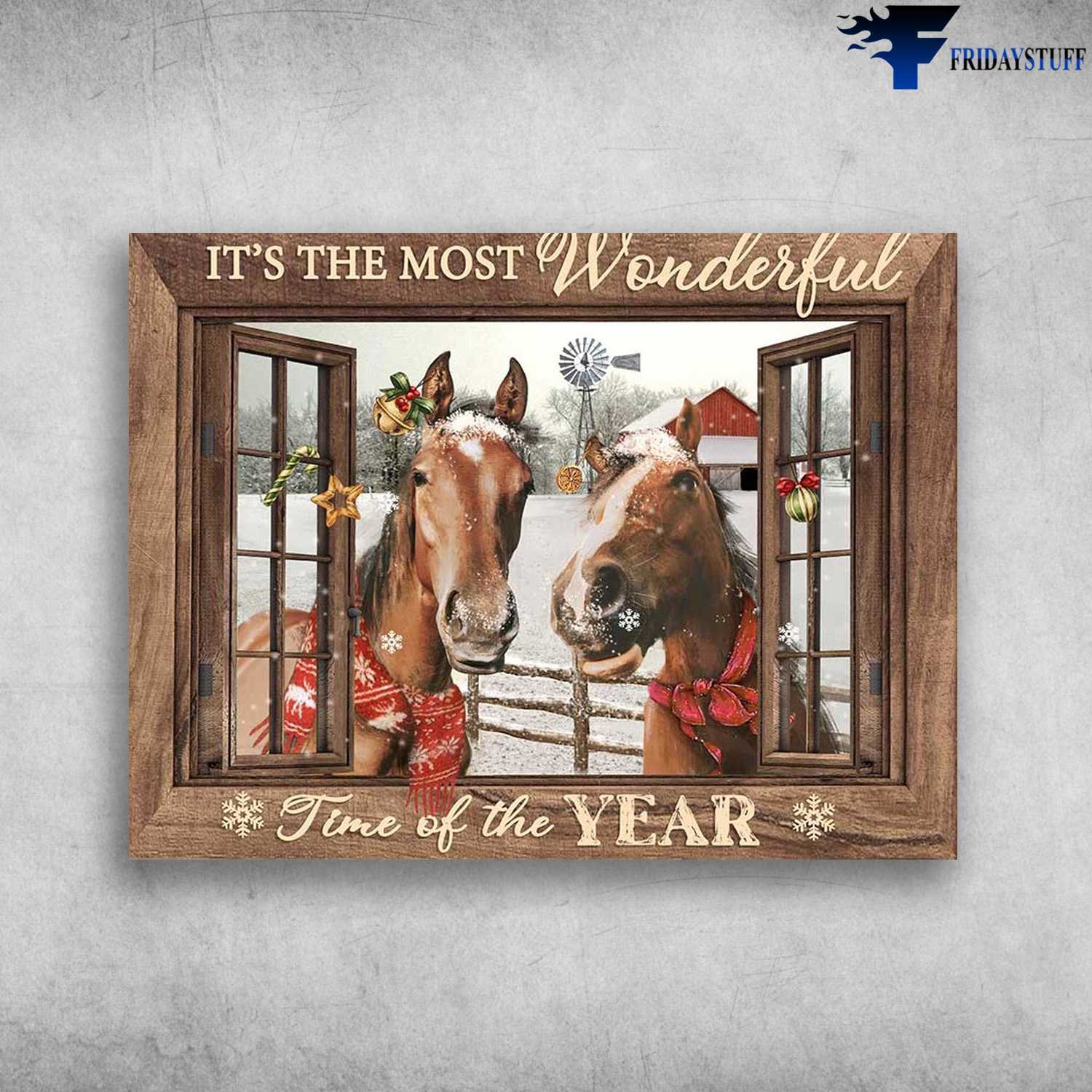 Horse Couple, Christmas Horse, It's The Most Wonderful Time, Of The Year