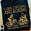 I like cycling and boxing and maybe 3 people - Boxing glove, woman go cycling