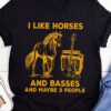 I like horses and basses and maybe 3 people - Horse and guitar, gift for guitarist
