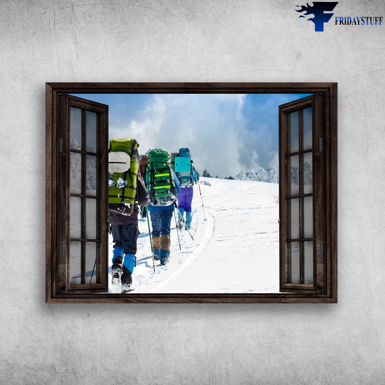 Ice Hiking, Hiking Lover, Window Poster
