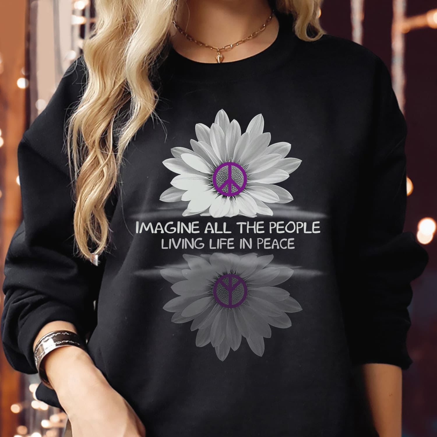 Imagine all the people living life in peace - Peaceful life, peaceful flower symbol