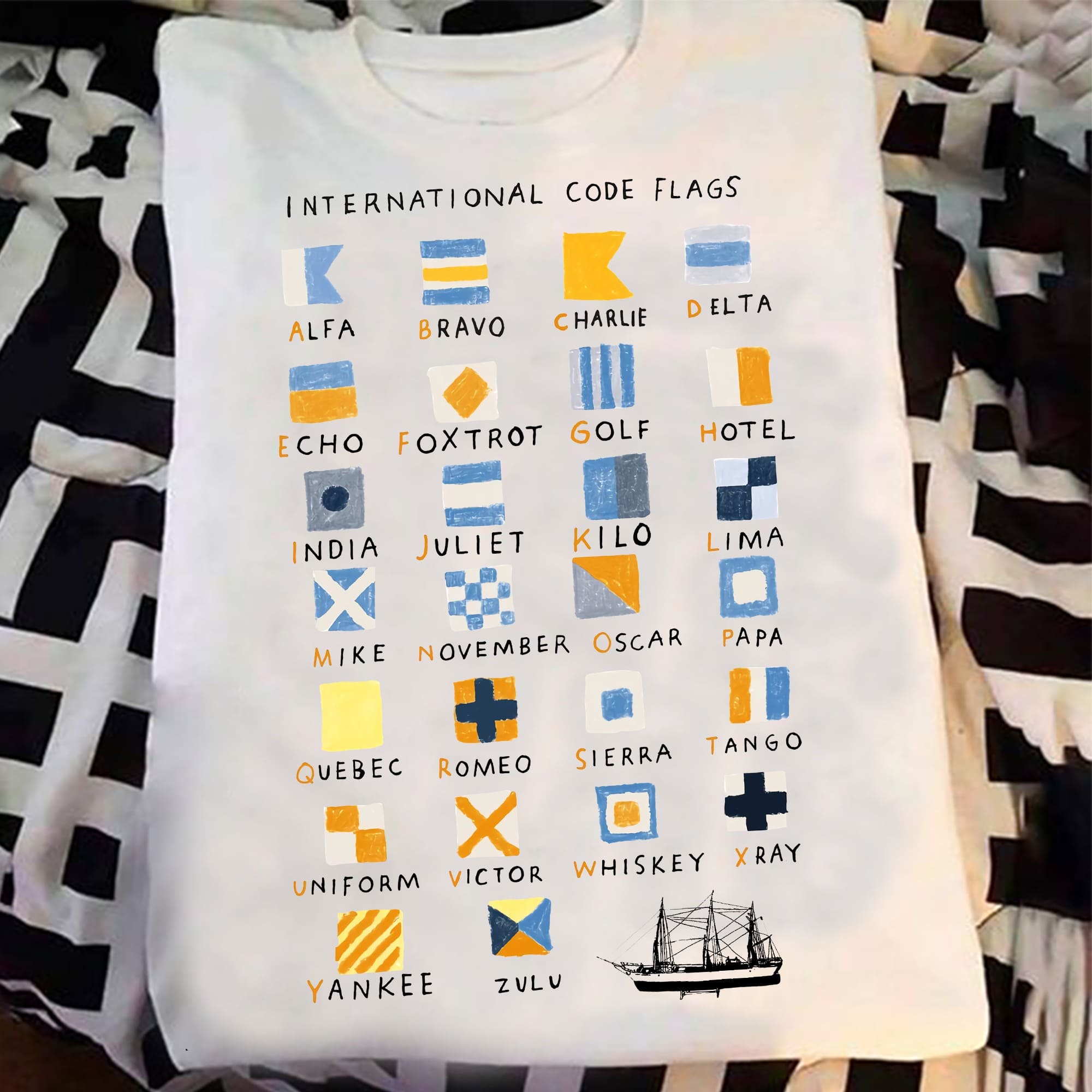 International code flags - International flag alphabet, Flags graphic T-shirt