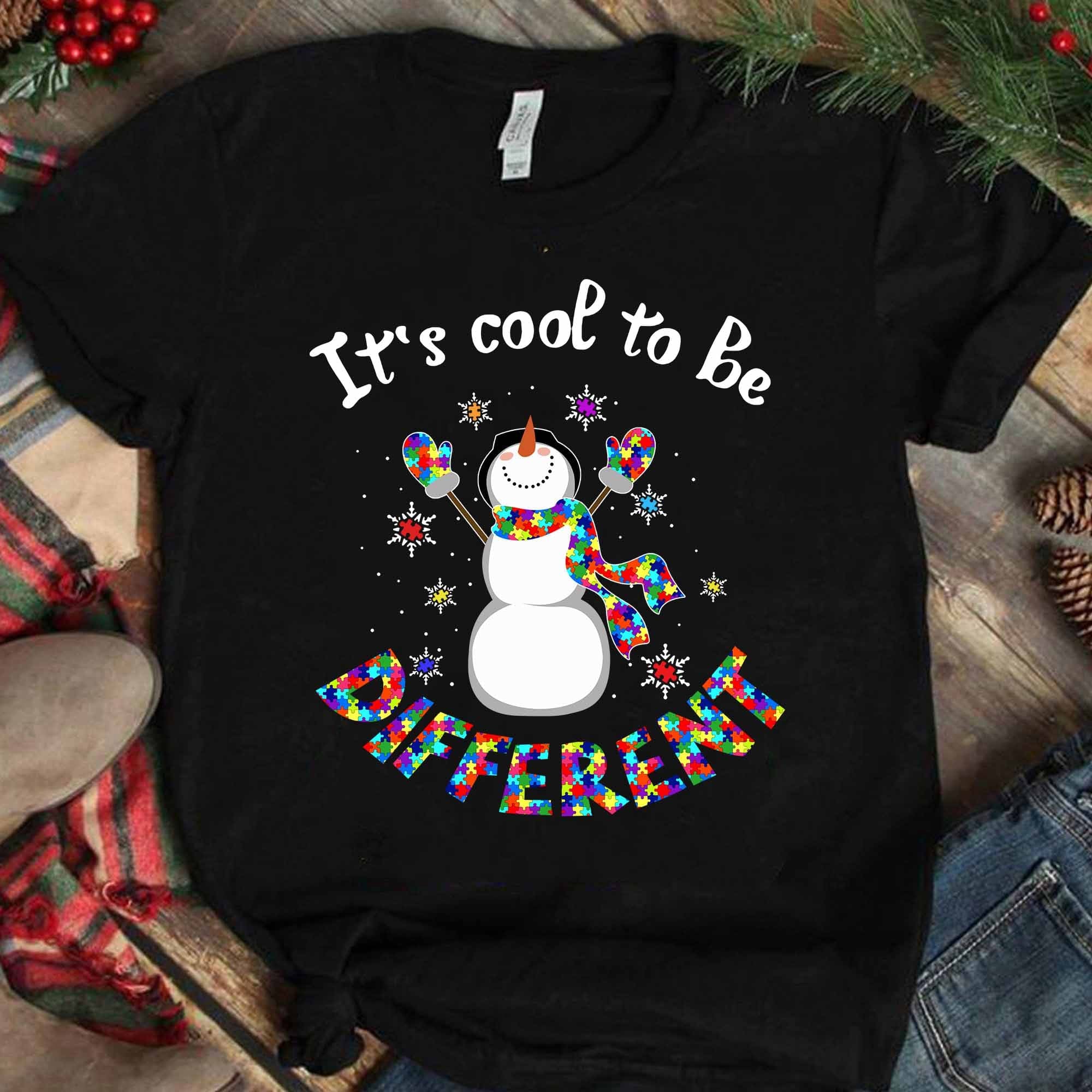 It's cool to be different - Autism awareness, Christmas autism snowman