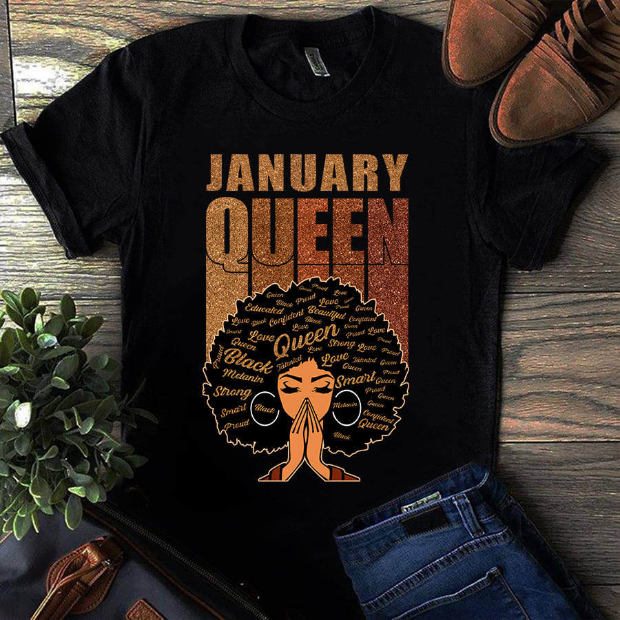January queen - Happy birthday gift, beautiful black girl