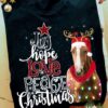Joy hoppe love - Peace Christmas, Christmas with horse, horse wearing Santa hat