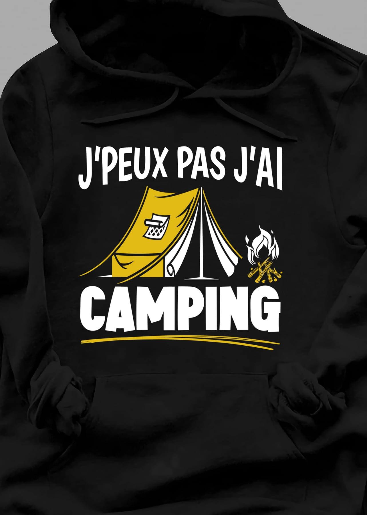 J'peux pas j'ai camping - Camping tent and campfire, gift for camping lover