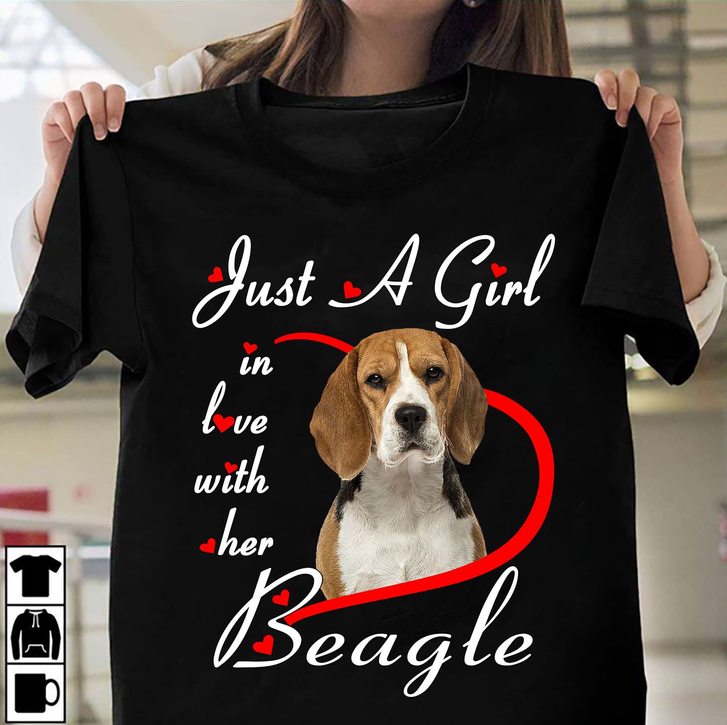 Just a girl in love with her beagle - Girl loves beagle dog, Beal dog graphic T-shirt