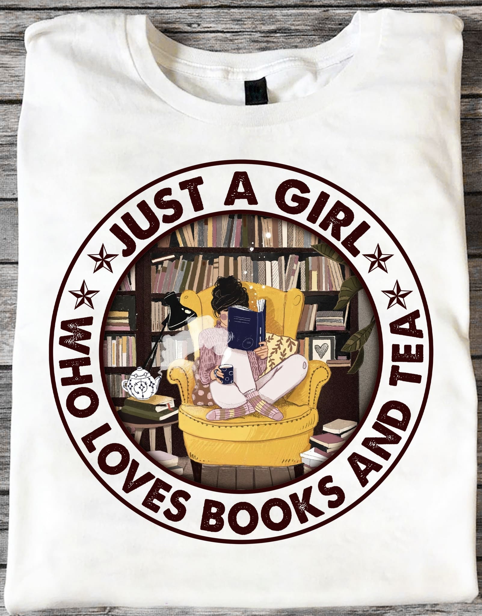 Just a girl who loves books and tea - Girl reading book, gift for book girl