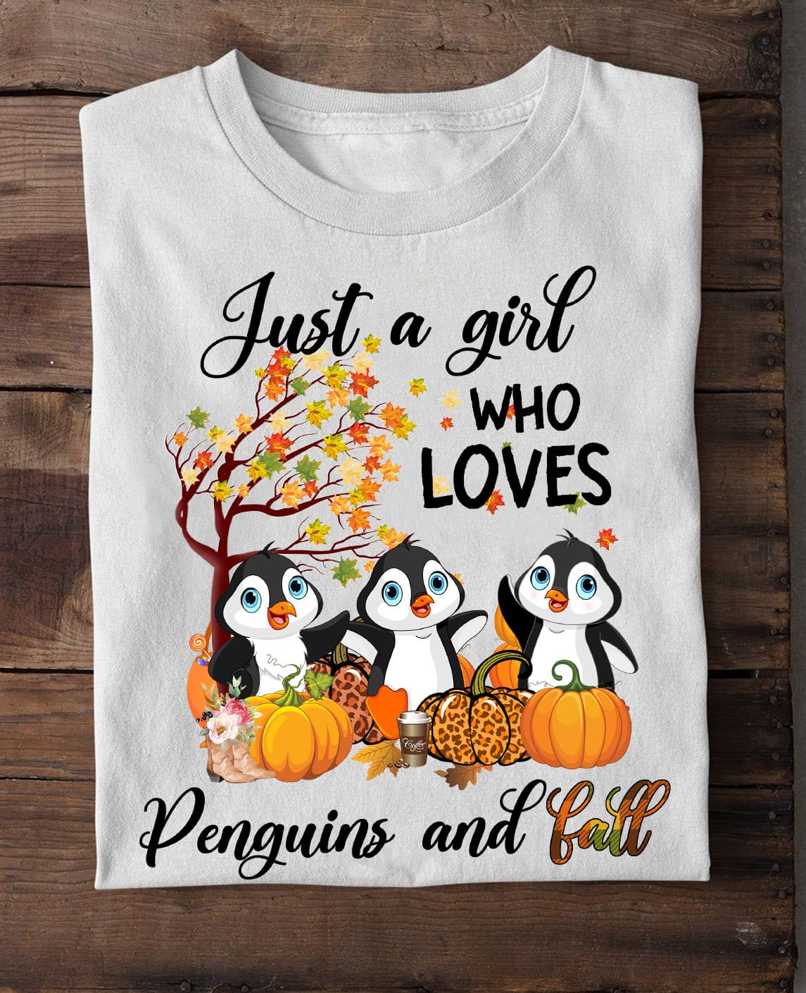 Just a girl who loves penguins and fall - Fall wonderful season, gorgeous penguin with pumpkin