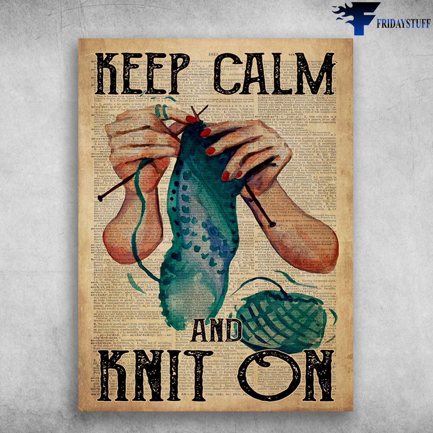 Knitting Poster, Knitting Lover, Keep Calm, And Knit On