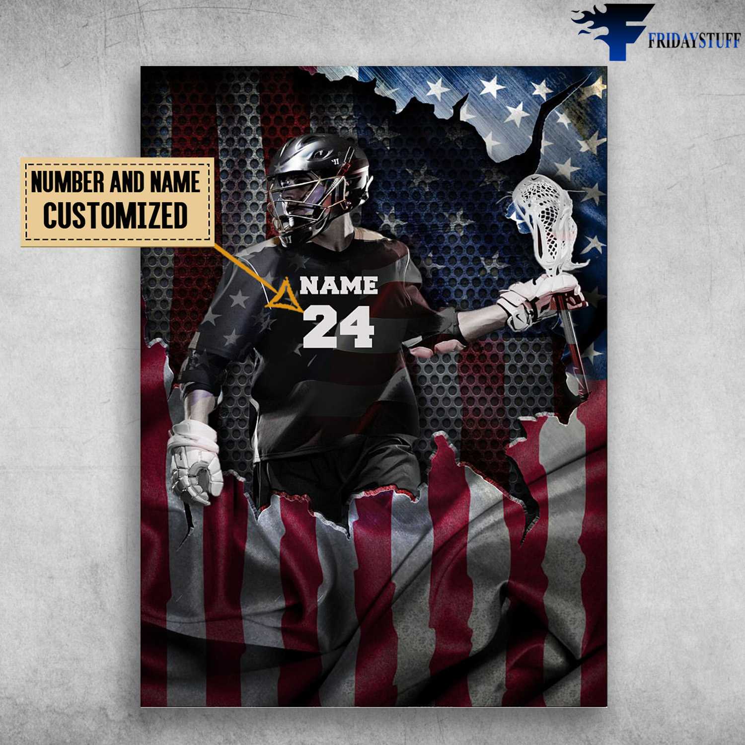 Lacrosse Poster, Lacrosse Player, American Lacrosse Poster