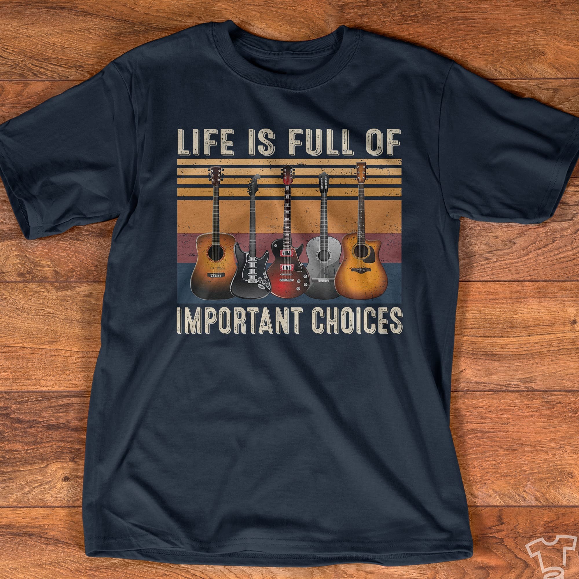 Life is full of important choices - Gift for guitarist, guitar collection graphic T-shirt