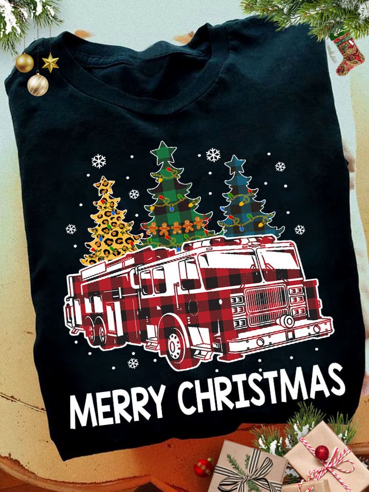 Merry Christmas - Fire truck driver, Christmas ugly sweater