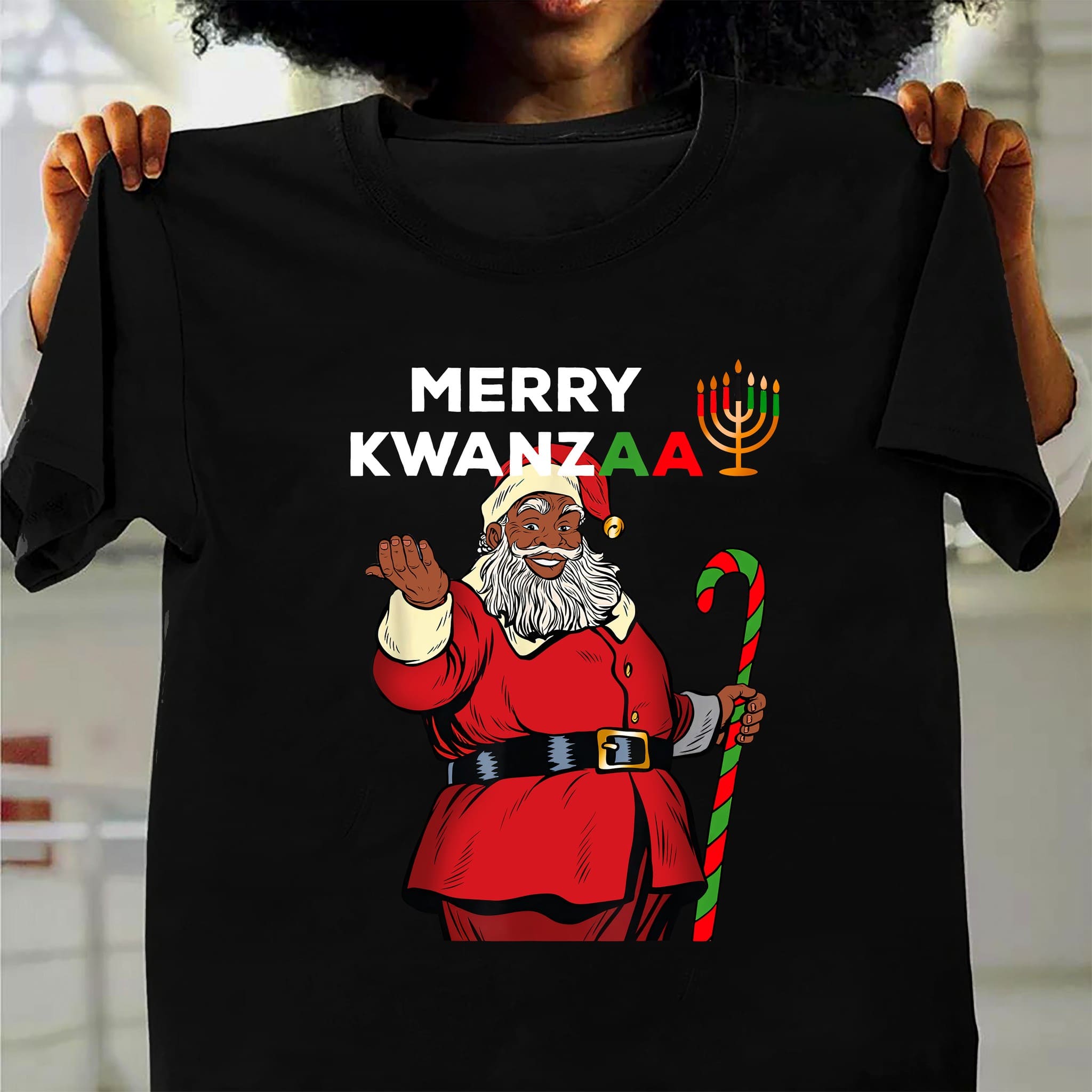 Merry Kwanzaa - Black Santa Claus, Merry Christmas T-shirt