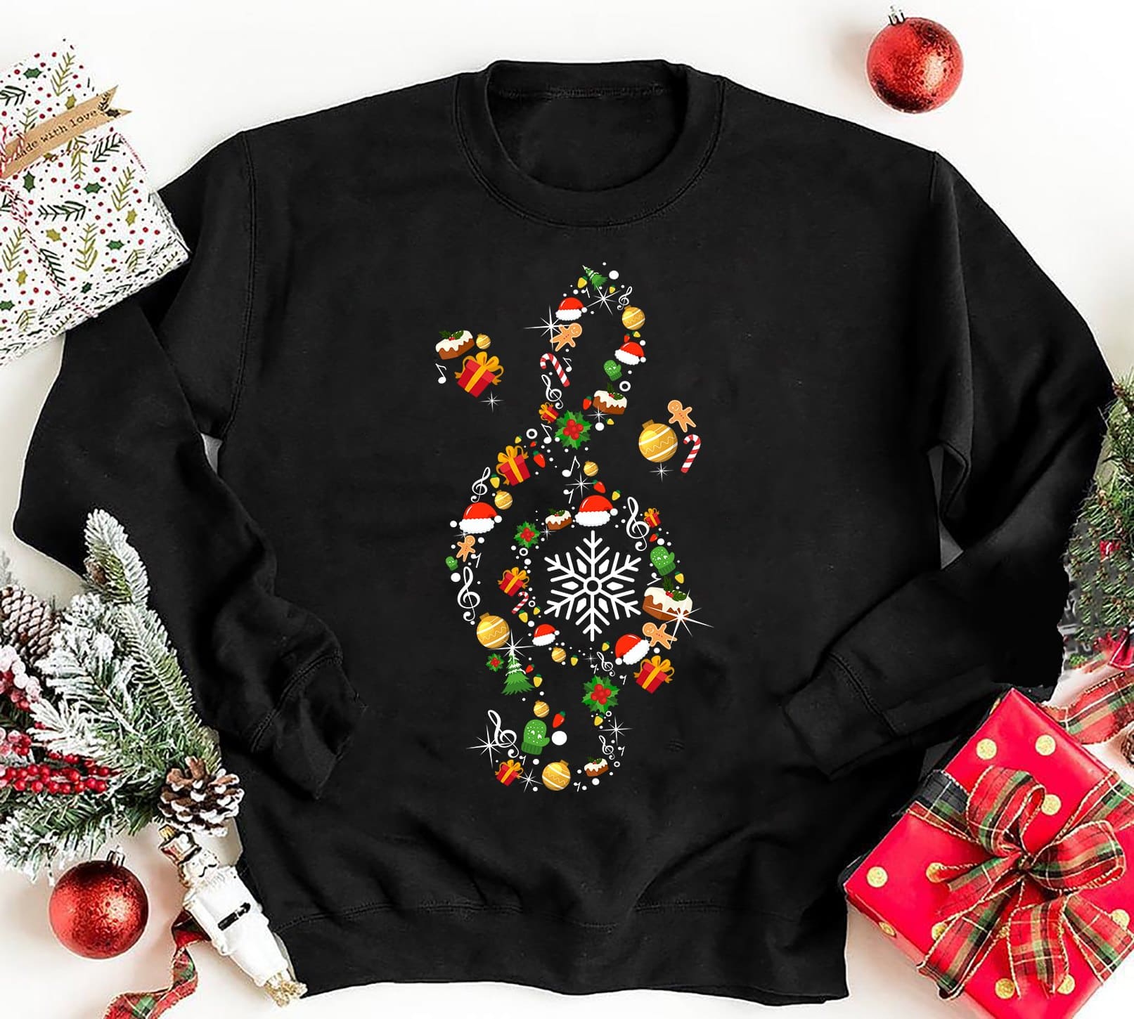 Music for Christmas - Christmas ugly sweater, gift for music lover