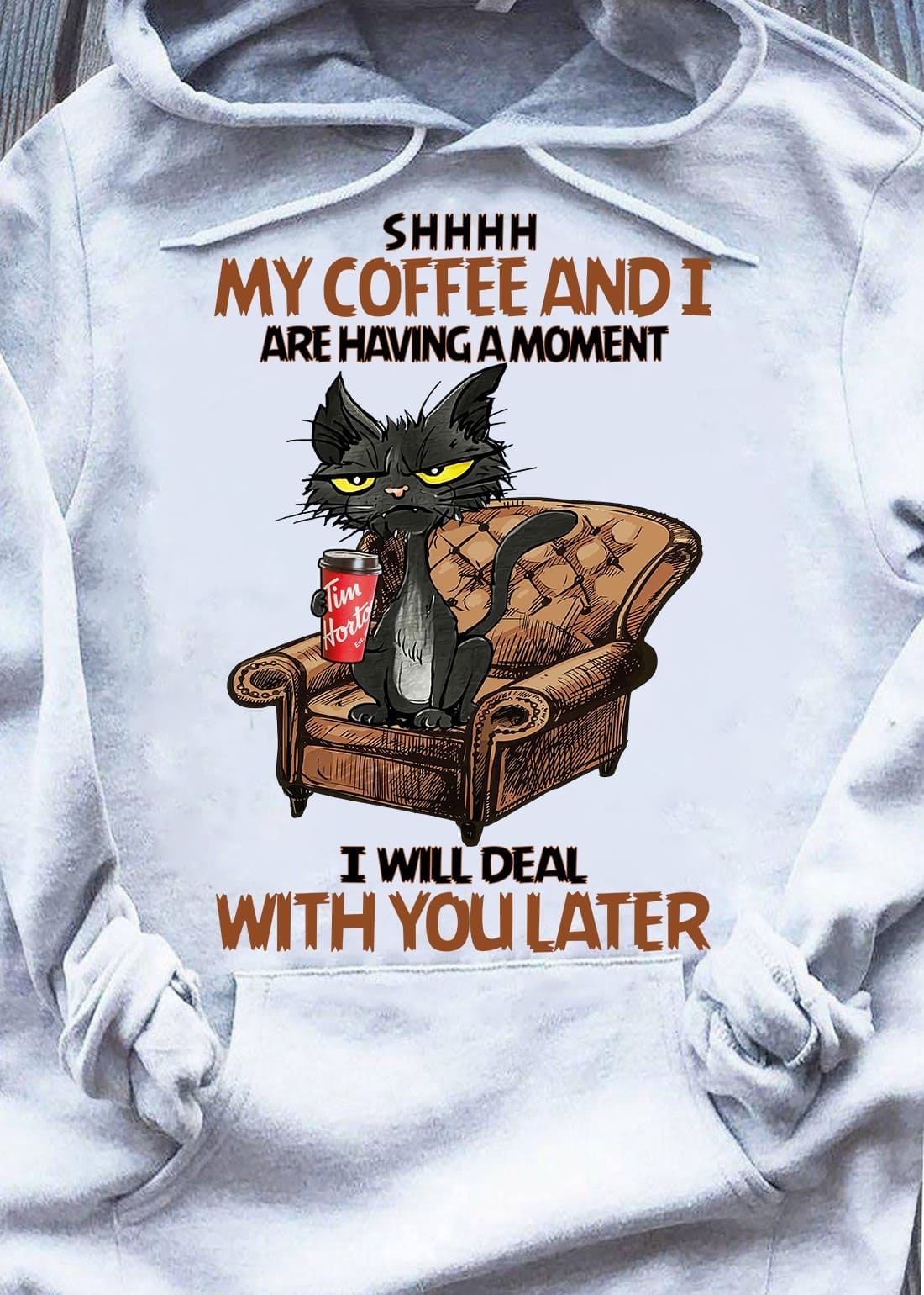 My coffee and I are having a moment I will deal with you later - Black cat drinking coffee