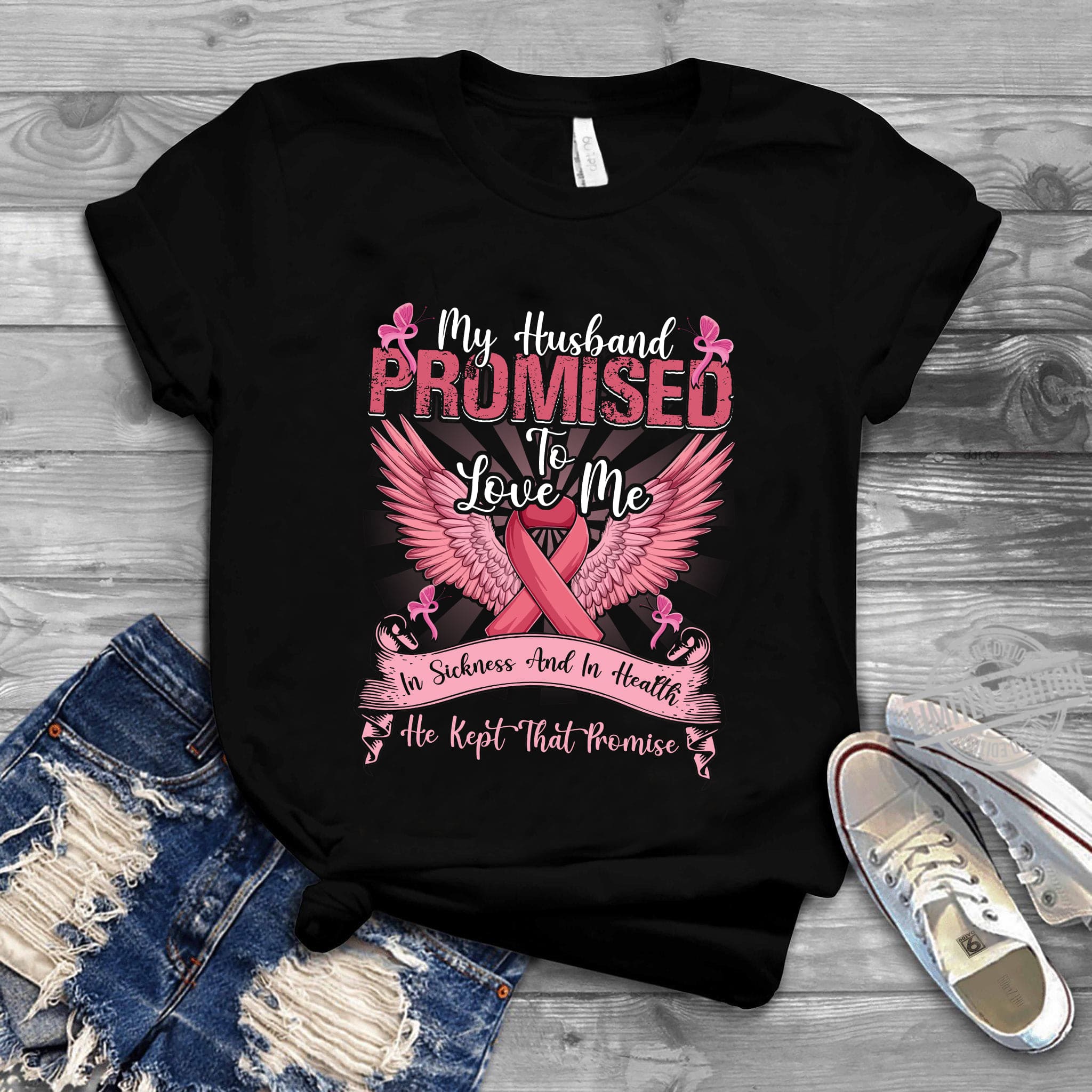 My husband promised to love me in sickness and in health - Husband and wife, Breast cancer awareness