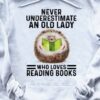 Never underestimate an old lady who loves reading books - Hedgehog reading book, gift for book lady