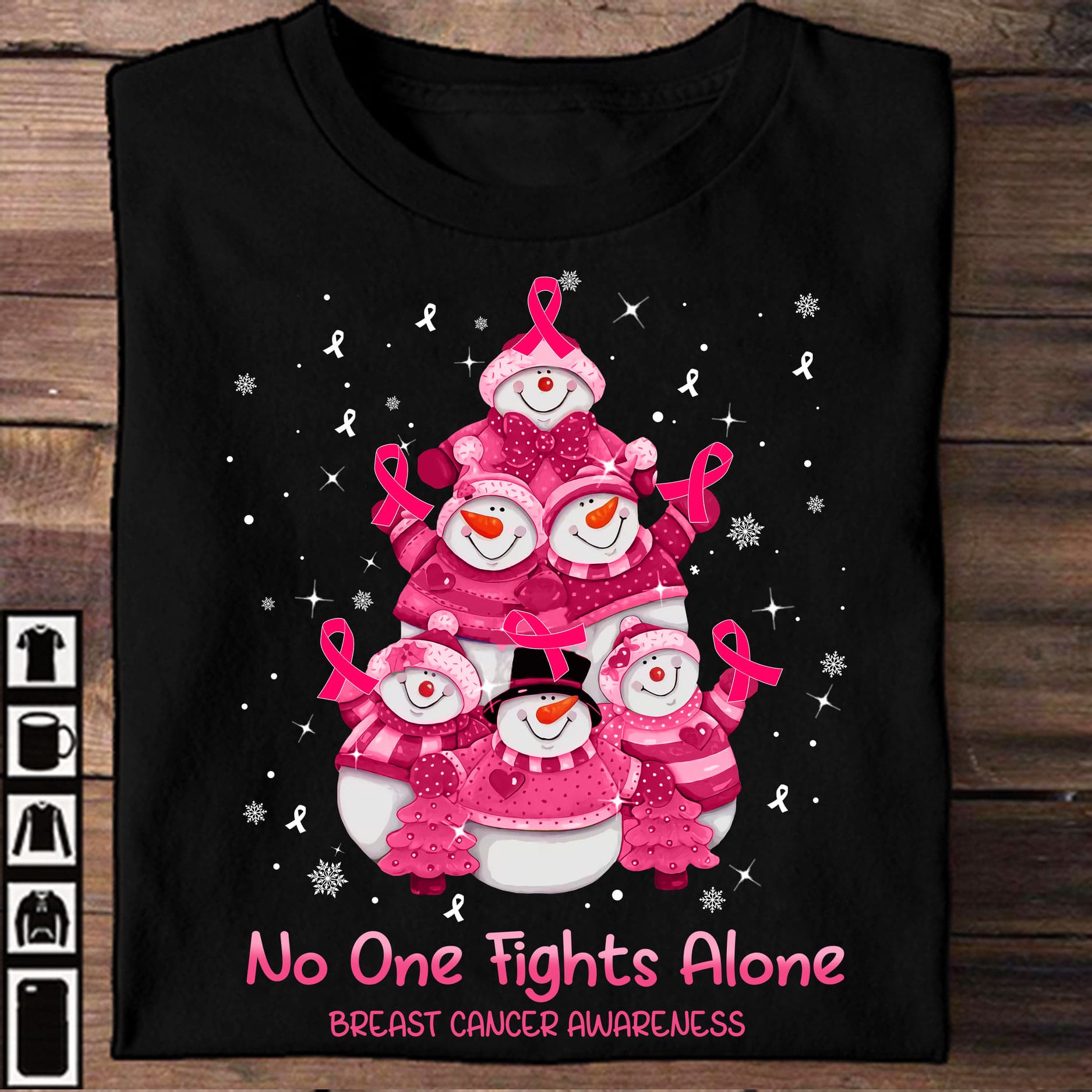 No one fights alone - Breast cancer awareness, Christmas gorgeous snowman