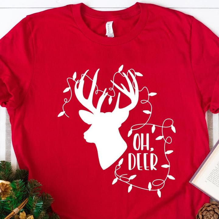 Oh deer - Christmas ugly sweater, gift for Xmas day, Christmas reindeer