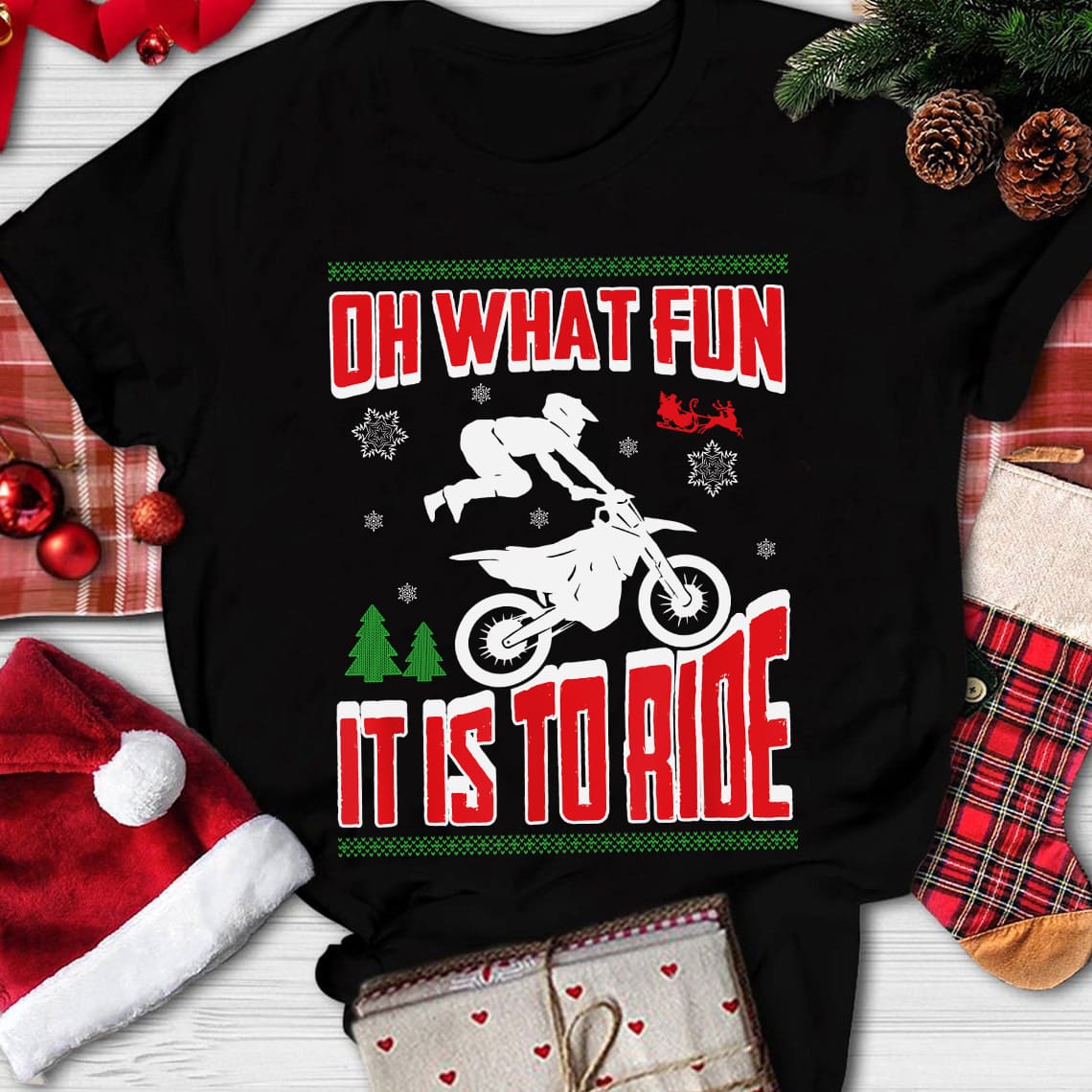 Oh what fun It is to ride - Man riding motorbike, Christmas gift for biker