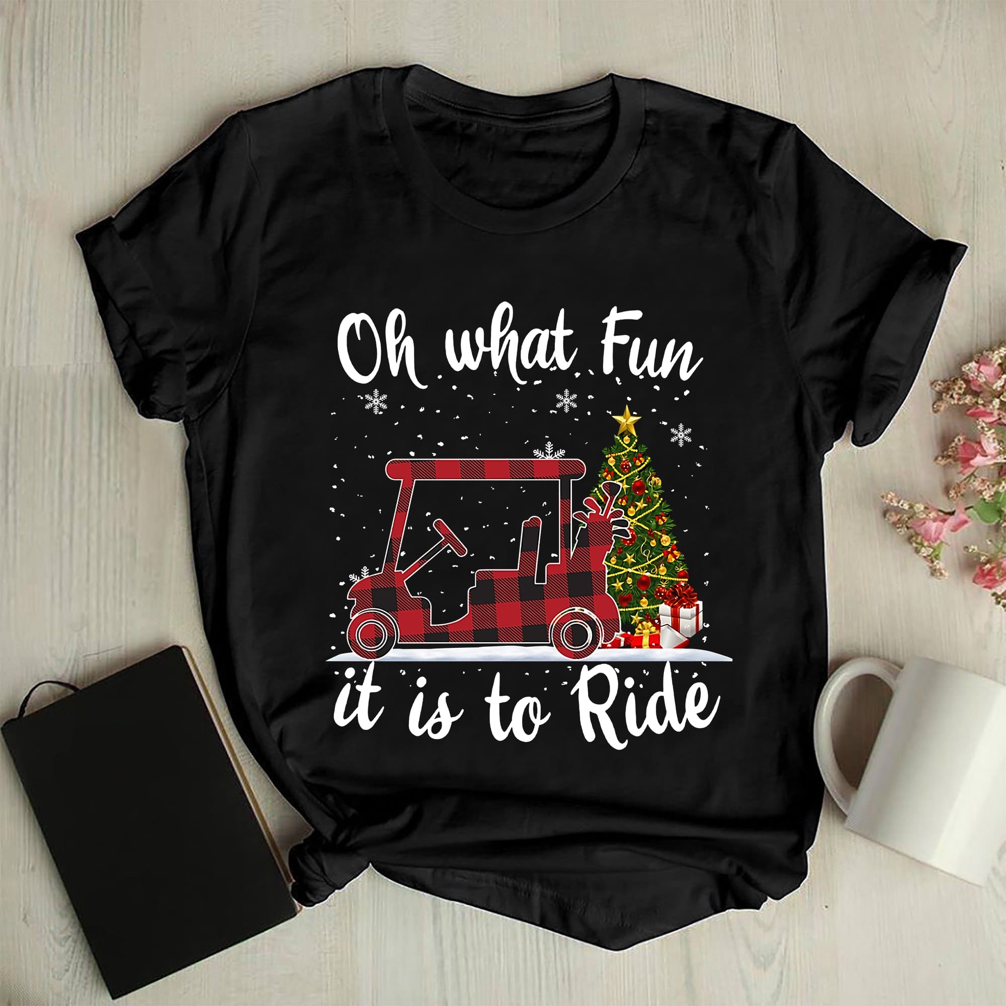 Oh what fun it is to ride - Ride the golf cart, gift for golfer, Christmas ugly sweater