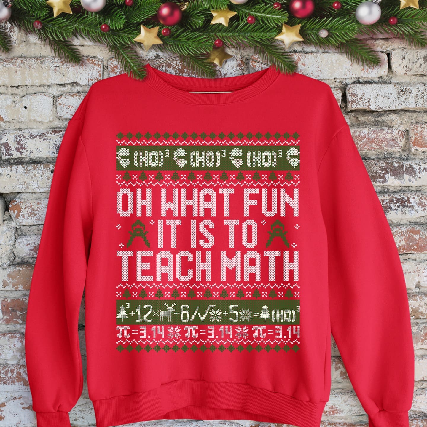 Oh what fun it is to teach math - Christmas gift for teacher, math teacher T-shirt