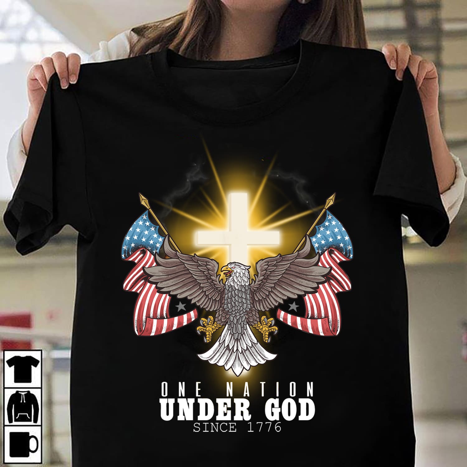 One nation under God - America flag, eagle symbol of America