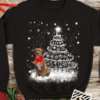 Pitbull and Christmas tree - Christmas ugly sweater, Pitbull dog graphic T-shirt