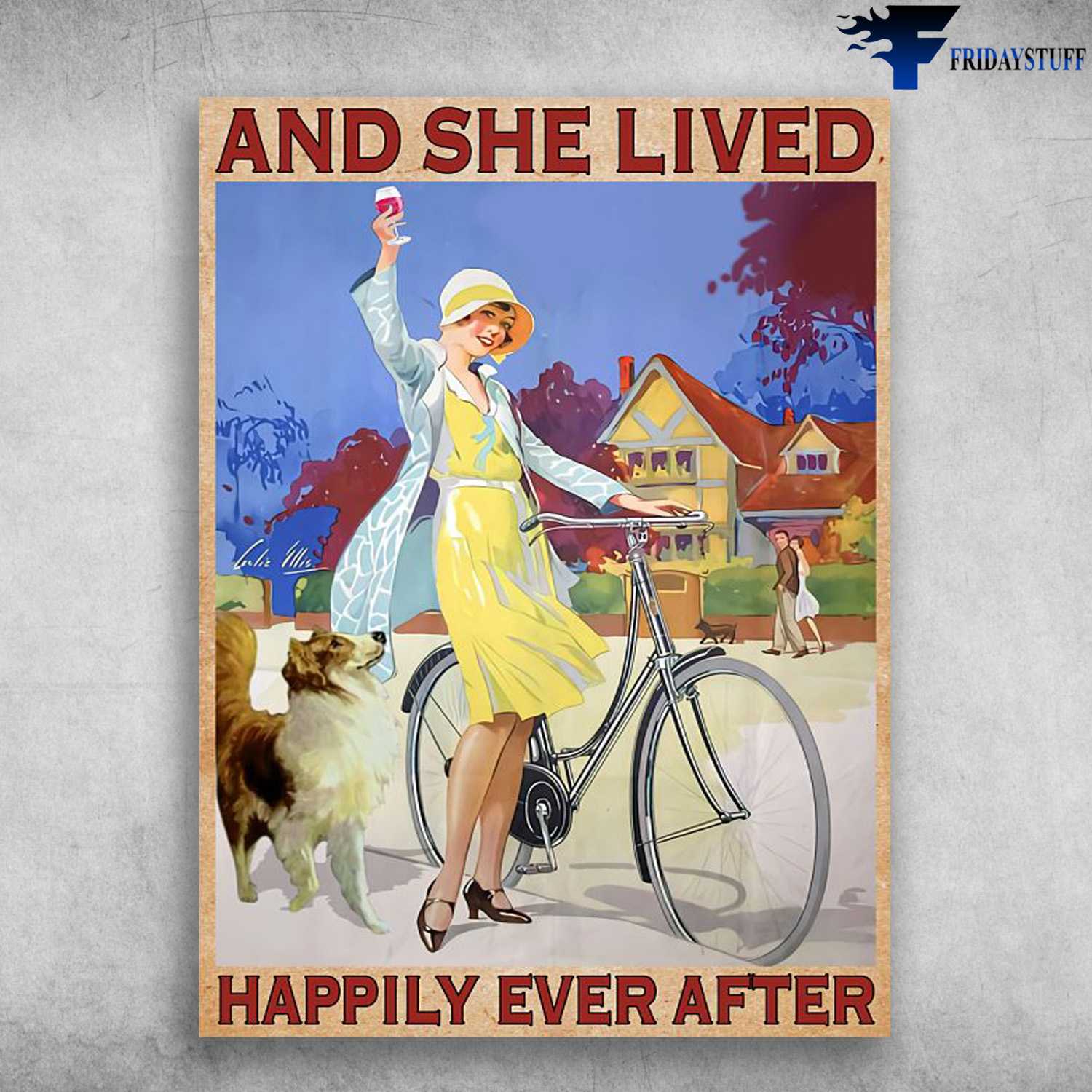 Pretty Girl, Cycling Lover, Cycling With Dog, And She Lived, Happily Ever After