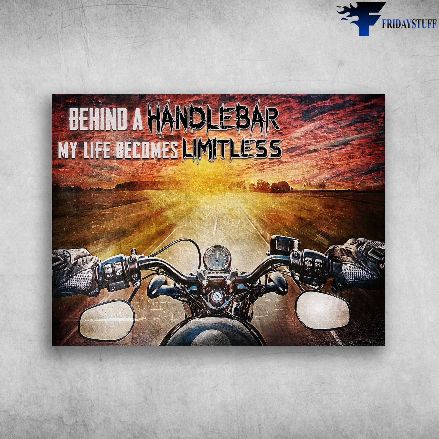 Rider Poster, Biker Decor, Motorcycle Lover, Behind A Handlebar, My Life Becomes Limitless