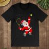Santa Claus playing badminton - Christmas ugly sweater, badminton player t-shirt