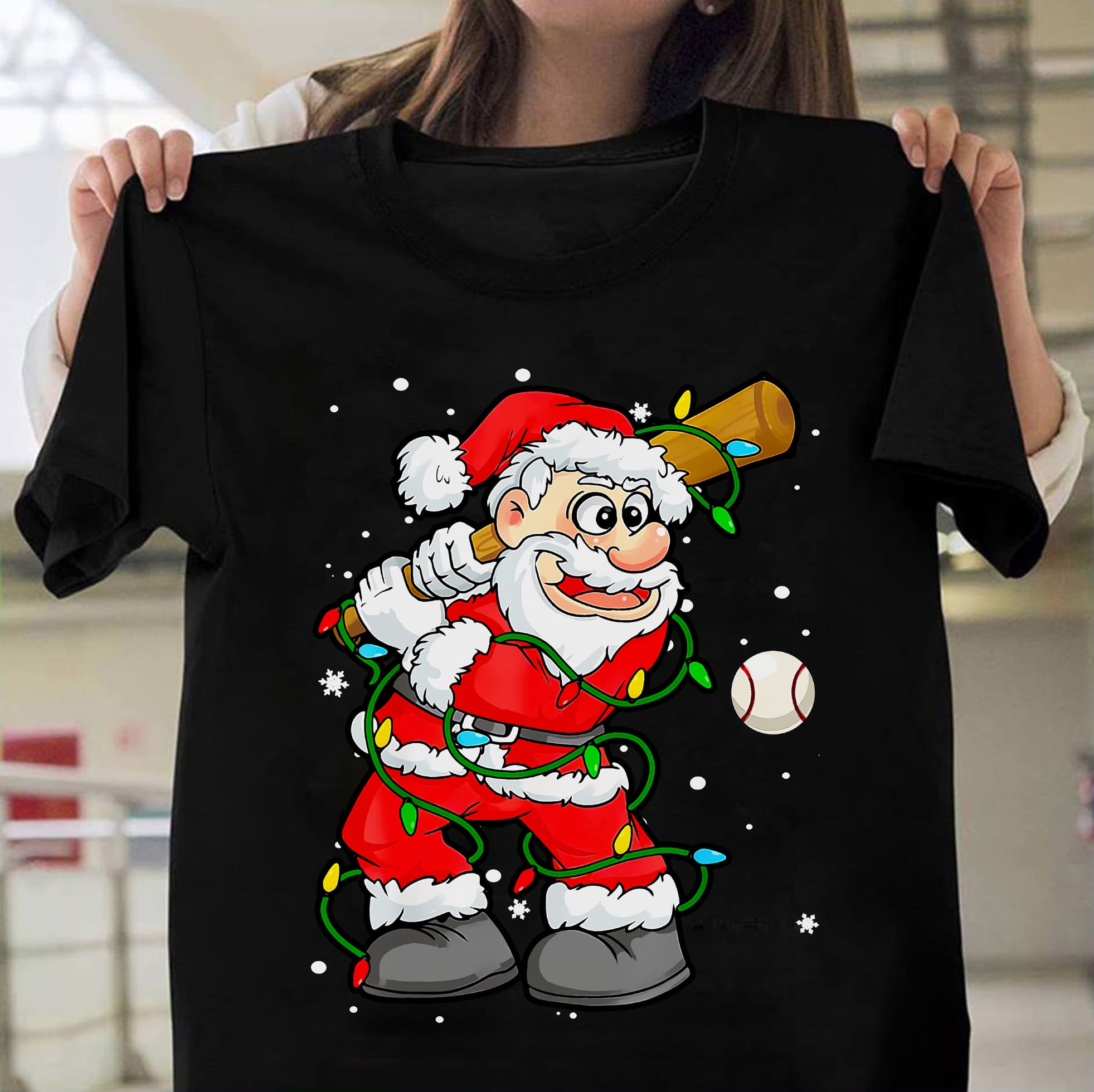 Santa Claus playing baseball - Christmas gift for baseballer, Baseball player T-shirt