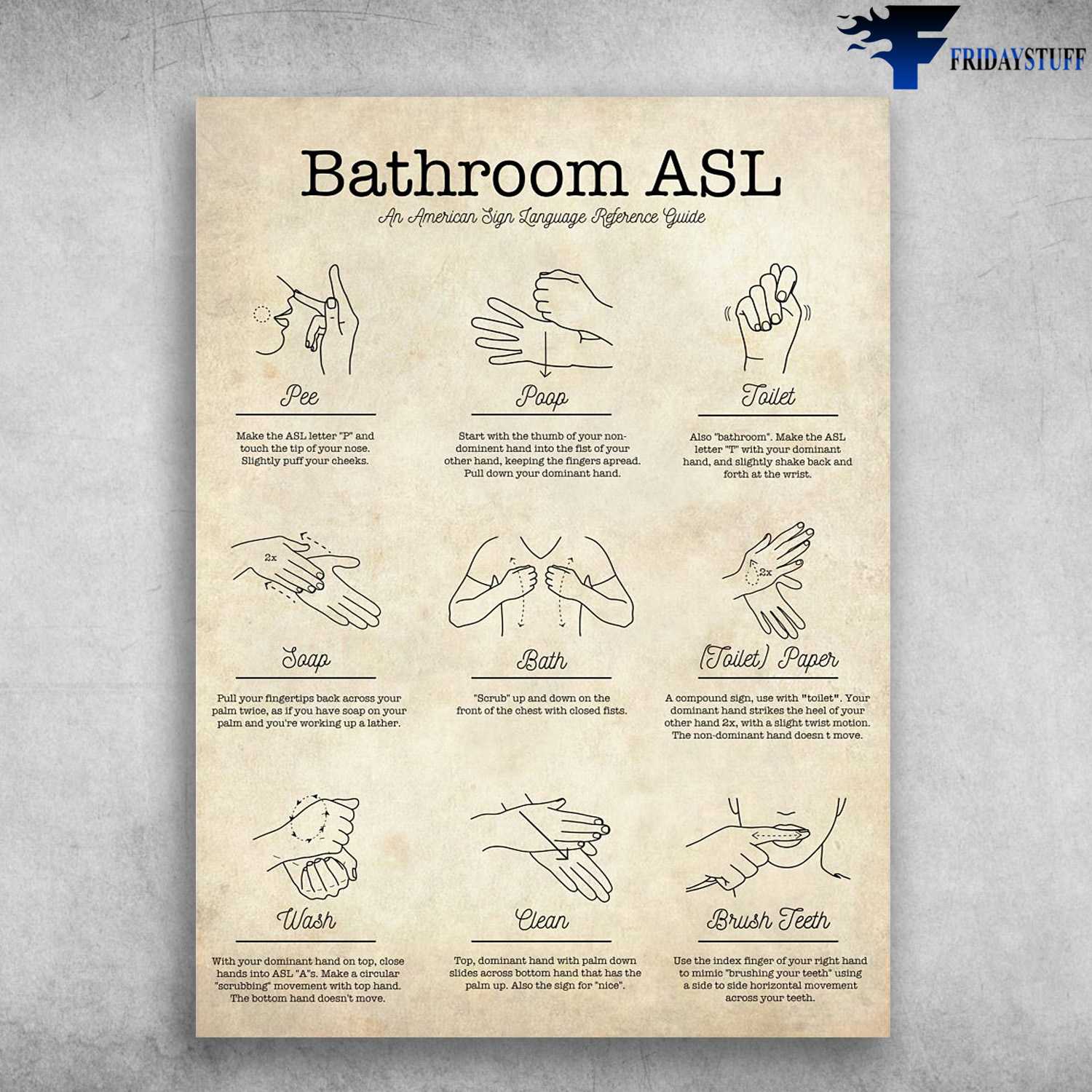Sign Language Bathroom ASL An American Sign Language Reference Guide 