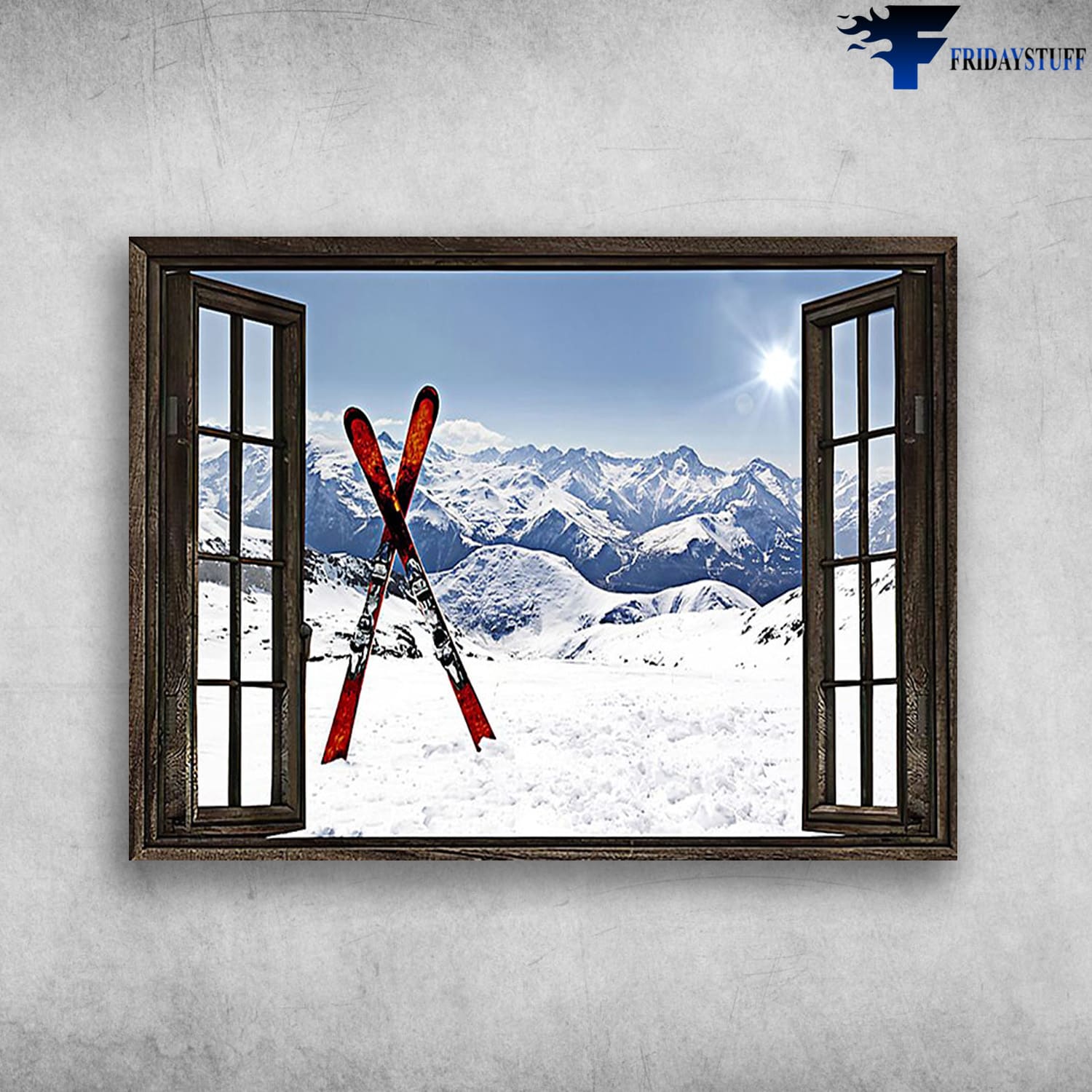 Skiing Poster, Skiing Lover, Window Poster