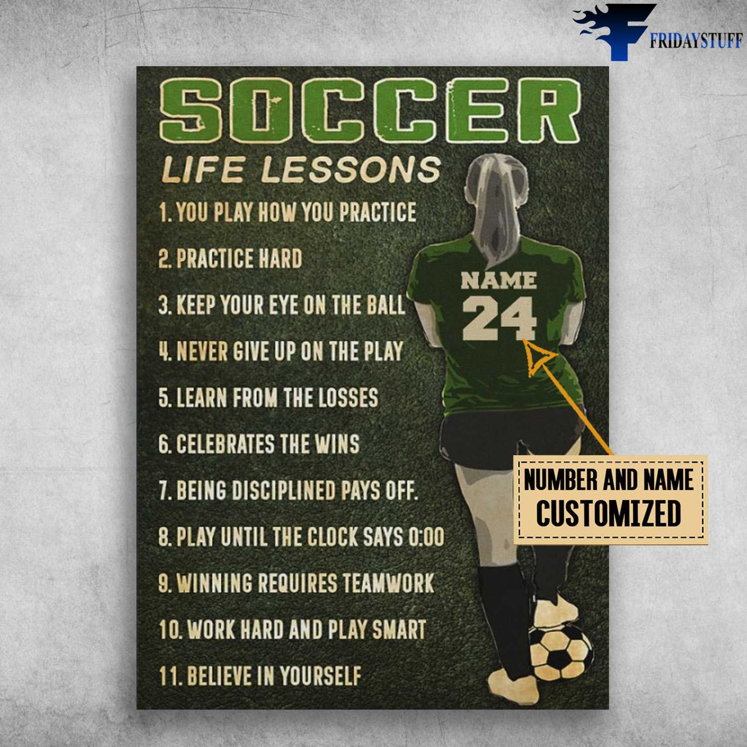 Soccer Lover, Soccer Player, Gift For Soccer Player, Soccer Life Lessons, You Play How You Practice, Practice Hard, Keep Your Eye On The Ball, Never Give Up On The Play