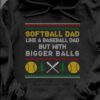 Softball dad like a baseball dad but with bigger balls - T-shirt for softball player, father's day gift