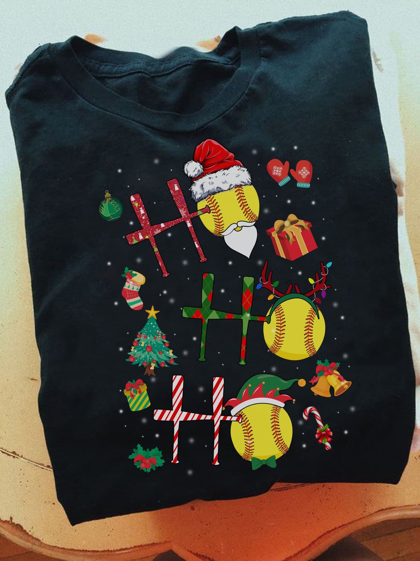Softball player T-shirt - Christmas gift for softballer, Christmas ugly sweater