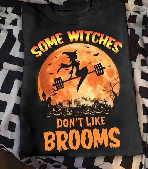 Some witches don't like brooms - Halloween gift for gymers, Halloween witch driving dumbbell