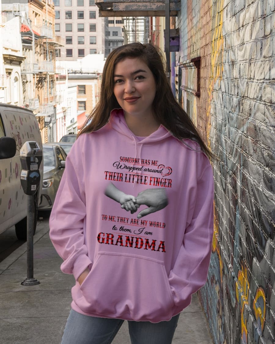 Someone has me wrapped around their little finger to me, they are my world - Grandma T-shirt, grandma and grandkids