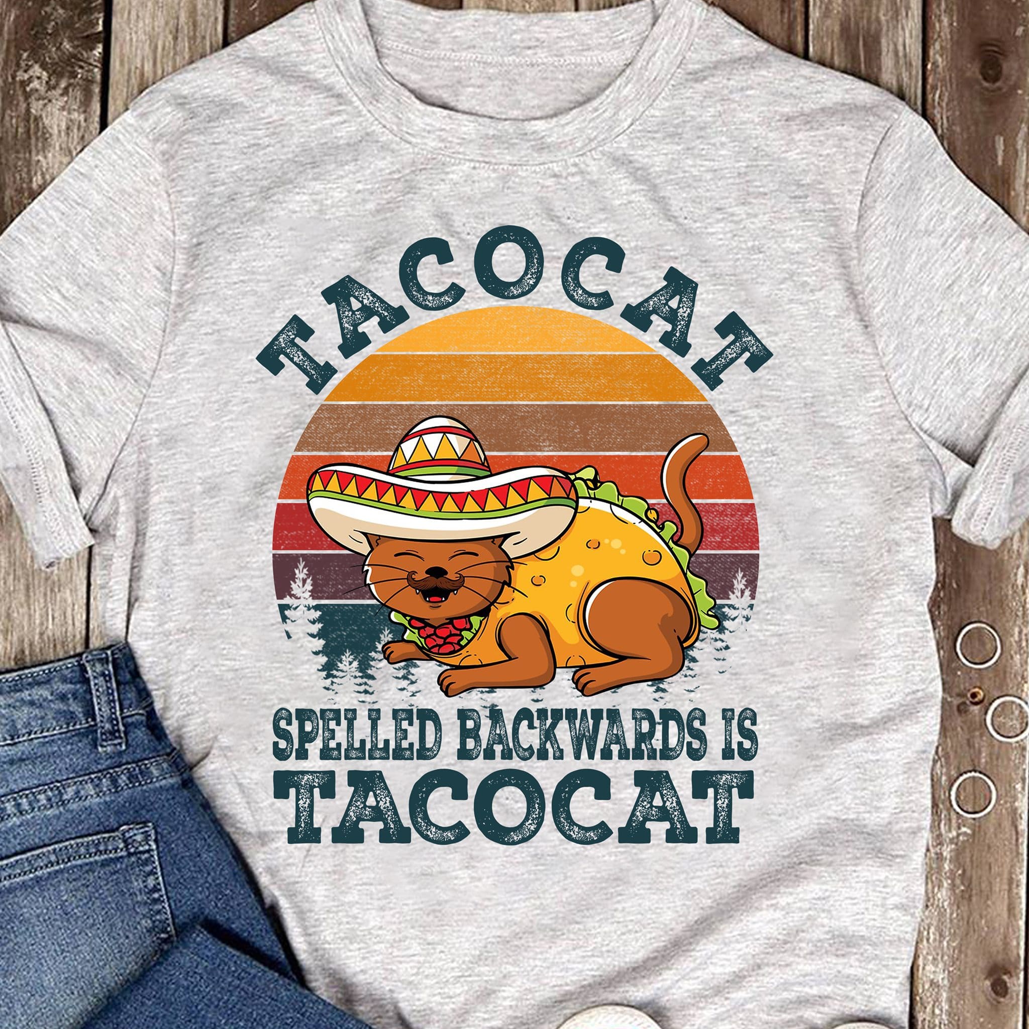 Tacocat spelled backwards is tacocat - Tacos and cats, Tacos Mexico food