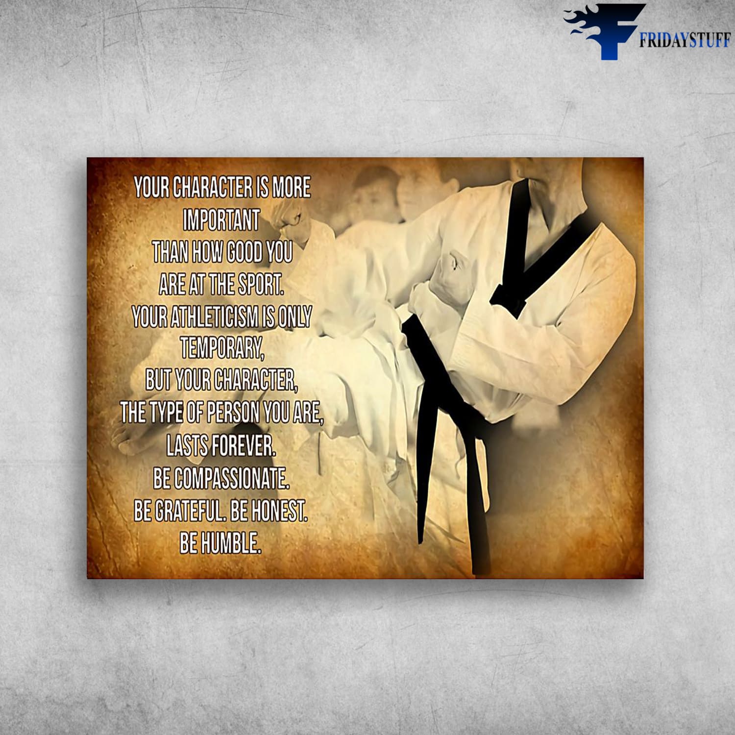 Taekwondo Poster, Taekwondo Lover, Your Character Is More Important, Than How Good You Are The Sport, Your Athleticism Only Temporary, But Your Character, The Types Of Person You Are