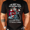 The best way for Christmas cheer is loud pipes for all to hear - Santa Claus riding motorcycle, Christmas ugly sweater
