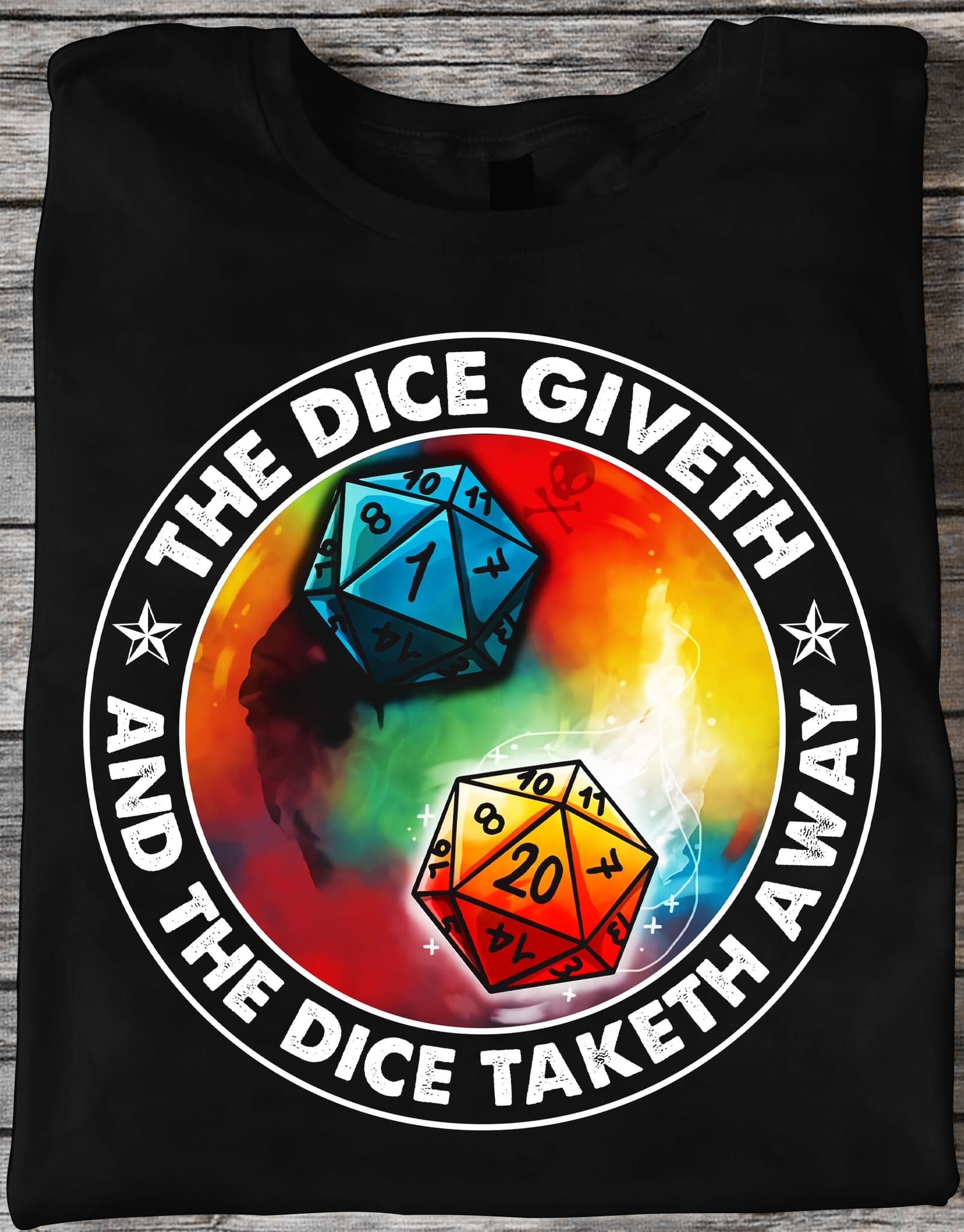 The dice giveth and the dice taketh away - Dungeons and Dragon, colorful dices