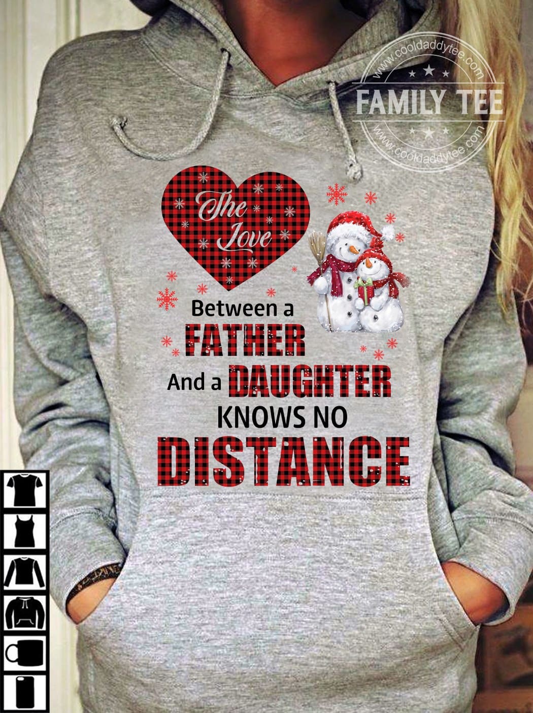 The love between a father and a daughter knows no distance - Snowman family, Christmas gift for family