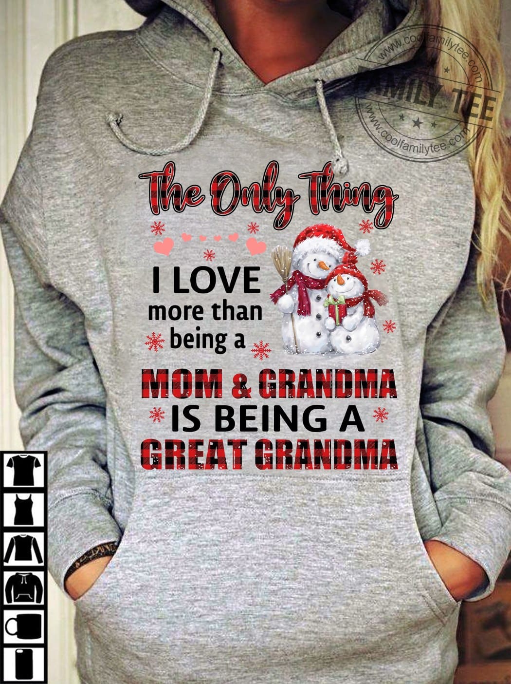 The only I love more than being a mom and grandma is being great grandma - Snowman family